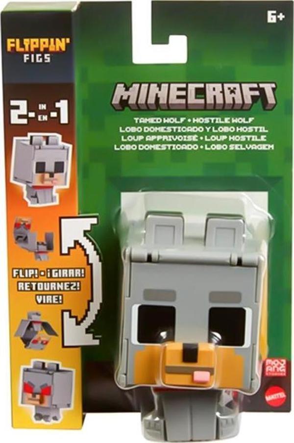 Minecraft Flippin Figs 2si1 Arada Evcil ve Saldırgan Kurt Figürü JCN22 - Image 1