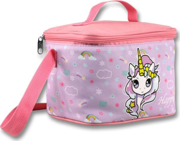 Ümit Çanta Termoslu/Isı Yalıtımlı Beslenme Çantası - 5016 - Gökkuşağı Unicorn, Turkuaz Pembe (Kız Çocuk) - Image 1