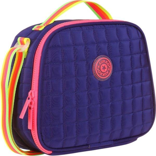 Kaukko Lacivert Pembe Kız Çocuk Kapitone Isı Yalıtımlı (Termoslu) Beslenme Çantası - K9048 - Image 1