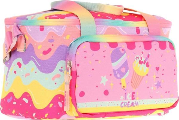Kaukko Kids Thermo Isı Yalıtımlı Kız Çocuk Dondurma Baskılı Pembe Beslenme Çantası L7232 (İki Bölmeli) - Image 1