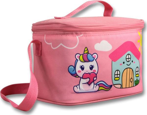 Ümit Çanta Kız Çocuk Beslenme Çantası (Thermo Isı Yalıtımlı) - Unicorn - Pembe Yeşil -  5052 - Image 1