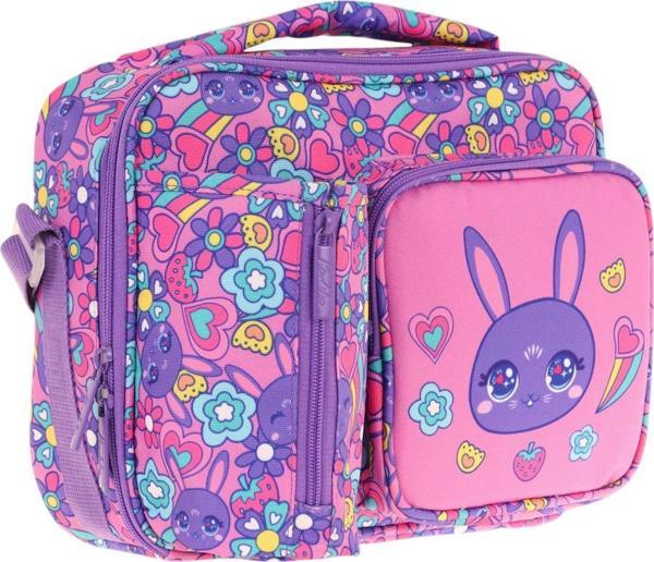 Kaukko Kız Çocuk, Mor Pembe, Tavşan Baskılı Isı Yalıtımlı Üç Bölmeli (Matara Cepli) Okul Beslenme Çantası L7220 - Image 1
