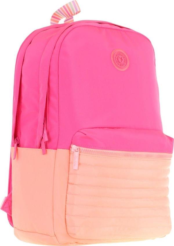 Kaukko Quick Kız Çocuk Üç Bölmeli Pembe Turuncu Kapitone Detaylı Okul Sırt Çantası - K1789 - Image 1