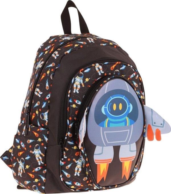 Kaukko Kids Üç Gözlü (Erkek Çocuk) Okul Sırt Çantası (3D Roket Detaylı) - L5264 - Image 1
