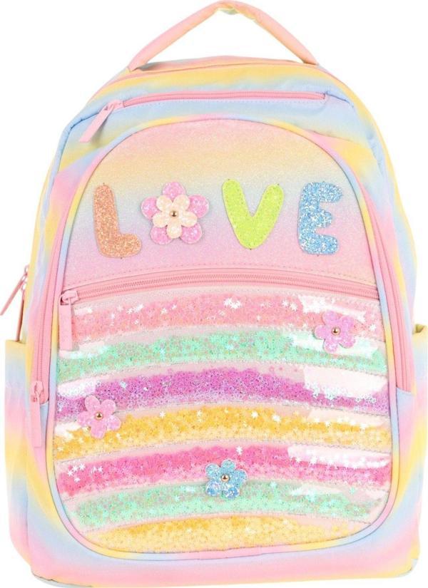 Kaukko Kids Simli Pullu Love Baskılı Kız Çocuk Dört Bölmeli Okul Çantası - L5214 - Image 1