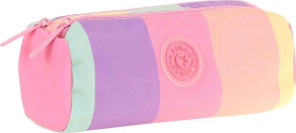 Kaukko İki Bölmeli Kız Çocuk Okul Kalem Çantası - Pembe Çok Renkli - K2713 - Image 1