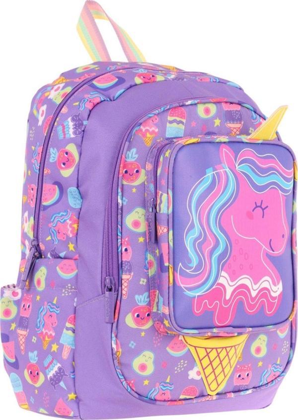 Kaukko Kids Üç Gözlü (Kız Çocuk) Okul Sırt Çantası (Unicorn Detaylı) - L5224 - Image 1