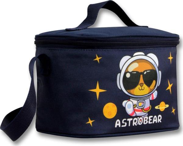 Ümit Çanta 5046 Isı Yalıtımlı Erkek Çocuk (Astronot Ayıcık Baskılı, Lacivert Beyaz Renkli) Beslenme Çantası - Image 1