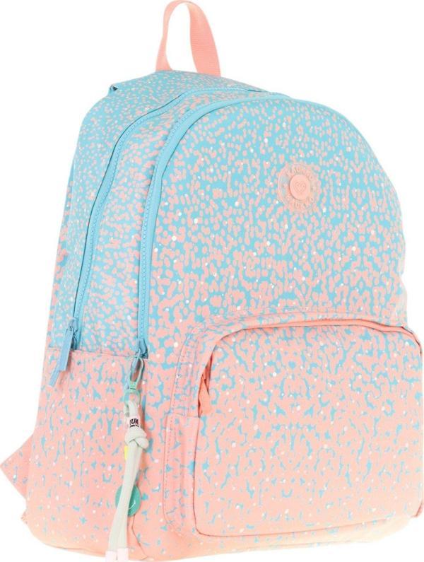 Kaukko Dots Kız Çocuk Üç Bölmeli İlkokul ve Ortaokul Çantası - Turkuaz Nokta Desenli - K1805 - Image 1