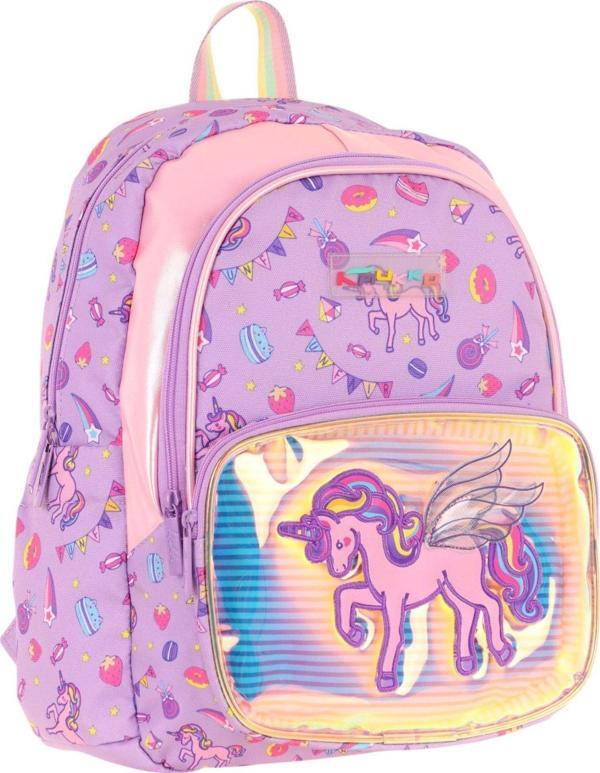 Kaukko Kids Üç Gözlü (Kız Çocuk) Okul Sırt Çantası (Nakışlı Unicorn Desenli) - L5221 - Image 1