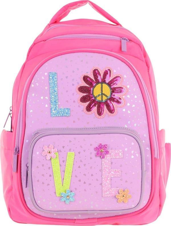 Kaukko Kids Simli Love Desenli Kız Çocuk Dört Bölmeli Okul Çantası - L5211 - Image 1