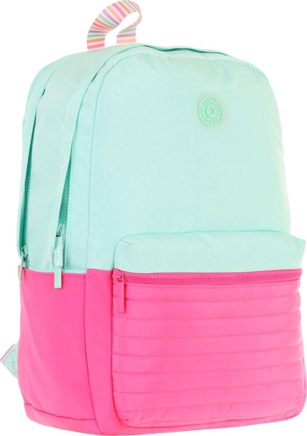 Kaukko Quick Kız Çocuk Üç Bölmeli Yeşil Pembe Kapitone Detaylı Okul Sırt Çantası - K1790 - Image 1