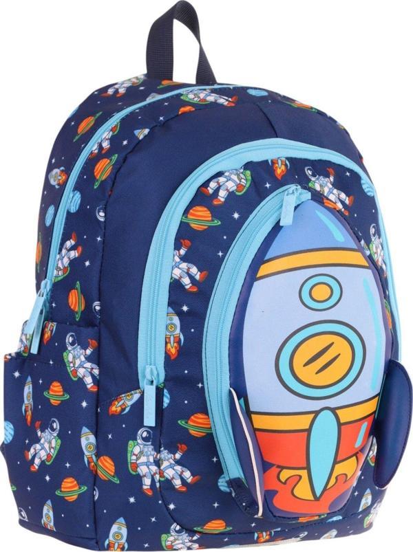 Kaukko Kids Üç Gözlü (Erkek Çocuk) Okul Sırt Çantası (Roket Detaylı) - L5260 - Image 1