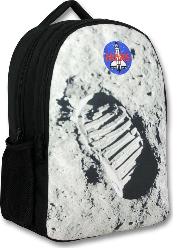 Ümit Çanta Erkek Çocuk Okul Sırt Çantası - Mars Ayak İzi - Beyaz Siyah - 5101 (7 Yaş ve Üzeri) - Image 1