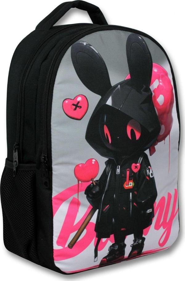 Ümit Çanta Erkek Çocuk Okul Sırt Çantası - Bunny - Siyah Pembe - 5106 (7 Yaş ve Üzeri) - Image 1