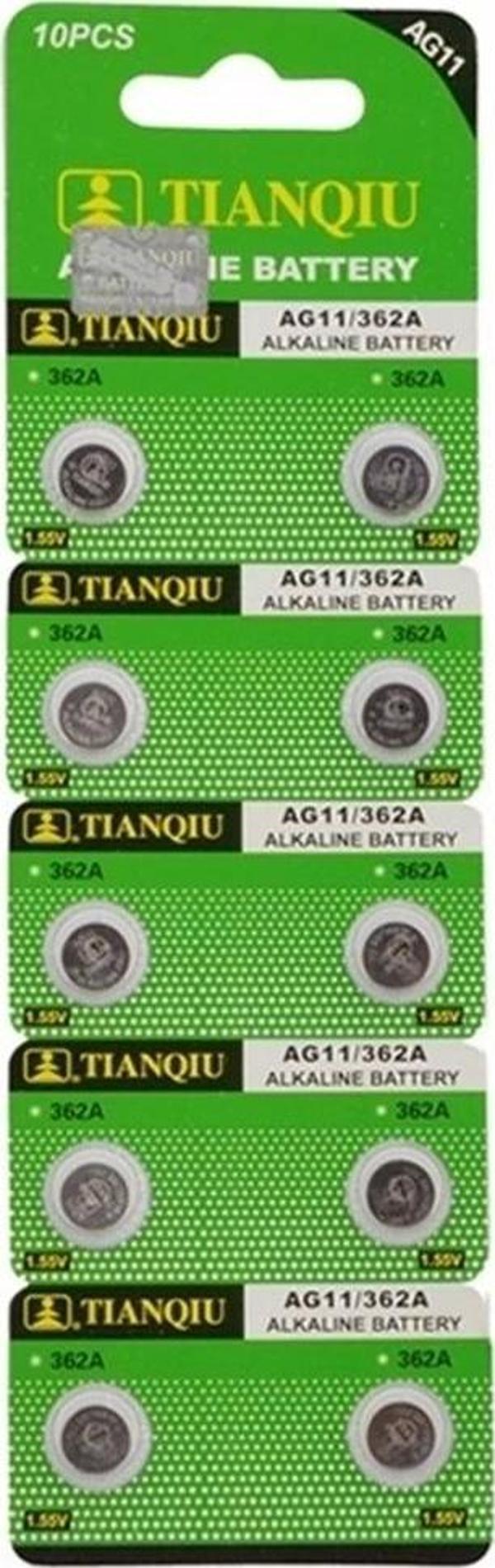 TıanQıu Ag11 Lr721/362 Alkalin 10'lu Düğme Pil - Image 1