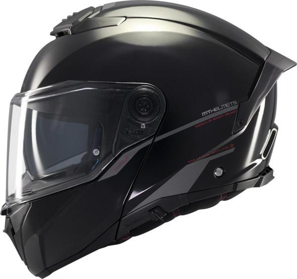 KASK MT ATOM 2 A1 ÇENE AÇILIR PARLAK SİYAH - Image 1