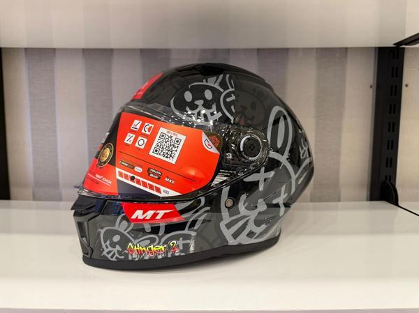 KASK MT STINGER RAM F1 PARLAK SİYAH/GRİ - Image 1