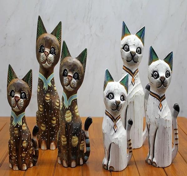 Ahşap 3'lü 50 Cm Kedi Seti 3sutama-2 - Image 1