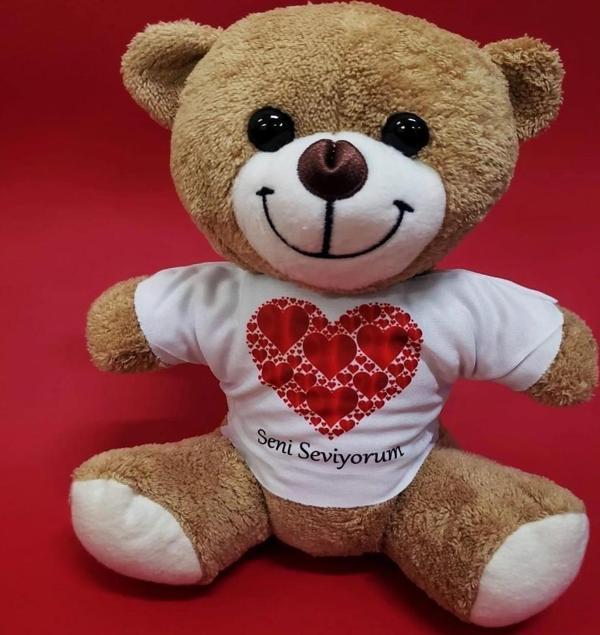 Love Tişörtlü Peluş Ayıcık - Image 1