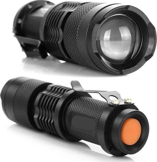 Km-87 Polis Tipi Zoomlu Şarjlı Metal Dağ Kamp Cep Feneri Cree Led 2300 Lumens - Image 1