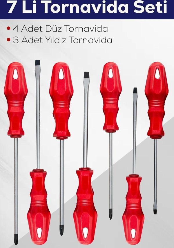 7'li Tornavida Seti (4 Adet Düz Tornavida 3 Adet Yıldız Tornavida) - Image 1
