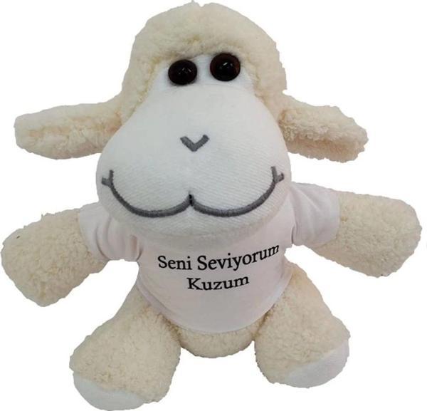 Seni Seviyorum Kuzum Tişörtlü Peluş Kuzu - Image 1