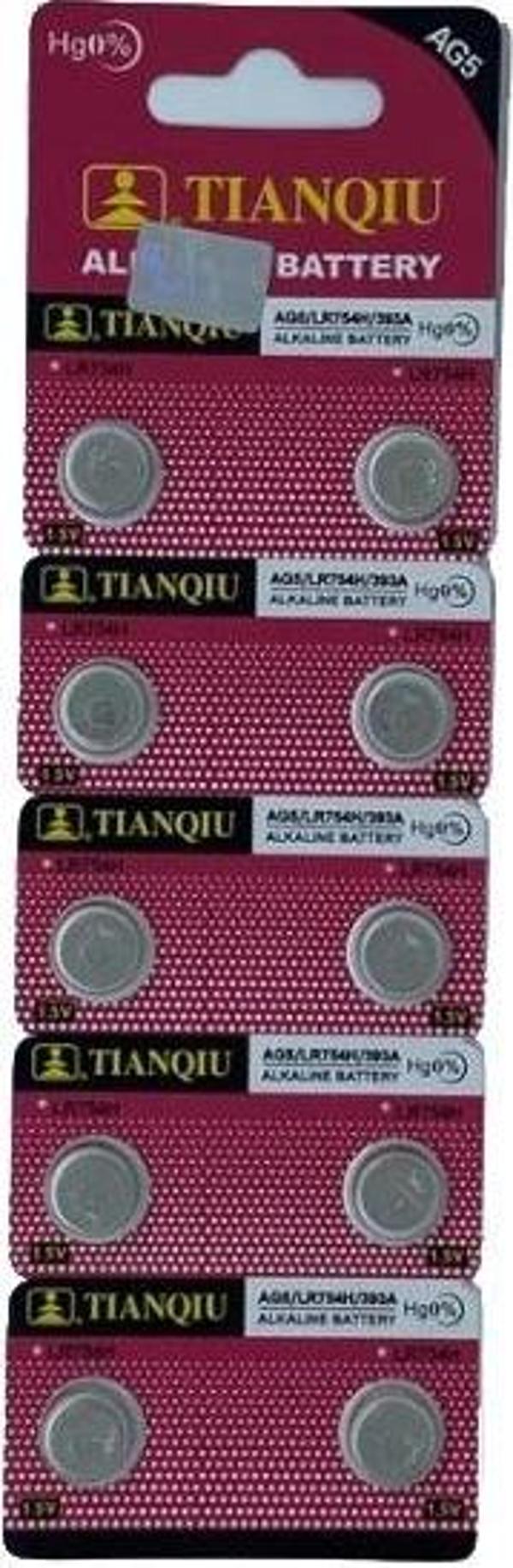 TıanQıu Ag5 Lr754/393 Alkalin 10'lu Düğme Pil - Image 1