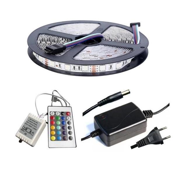 Winboss 5mt Rgb Şerit Led Slikonlu Adaptör Uzaktan Kumanda Tak Çalıştır - Image 1