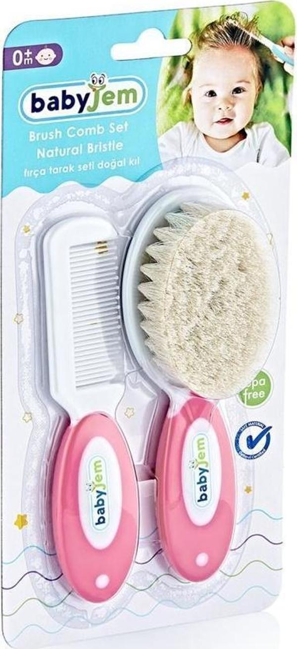Nessiworld   Doğal Kıl Fırça Tarak Seti 519 Pembe - Image 1