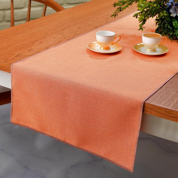 Schafer Home Bianca Keten Polyester Runner 40x160 Cm-Turuncu - Image 1