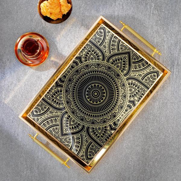 Schafer Kunst Tepsi 1 Parça-Gold01 - Image 1