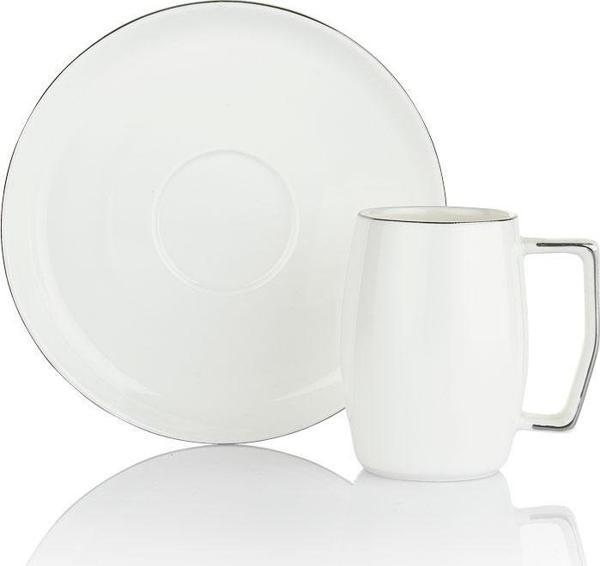 Schafer Flott 6 lı Kahve Fincan Takımı 12 Parça-Gümüş - Image 1