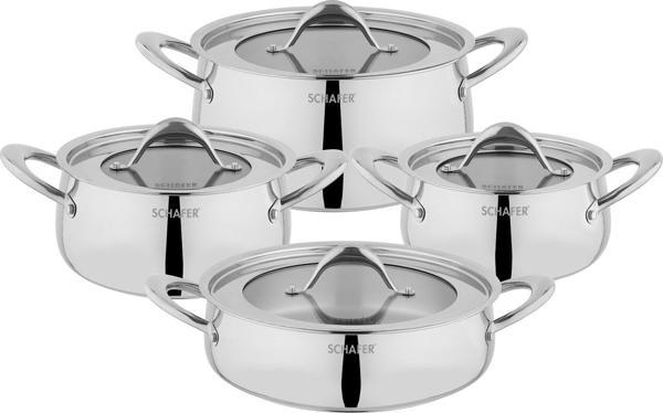 Schafer Galaxy Çelik Tencere Seti 8 Parça-Inox - Image 1