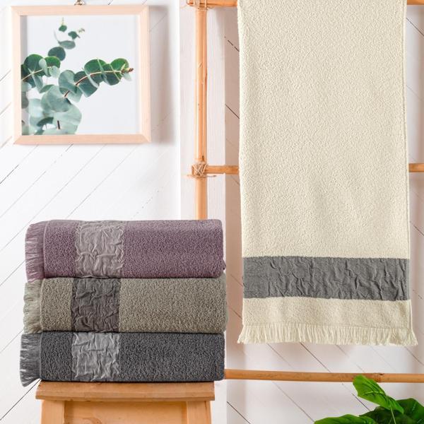 Schafer Home Crepe 70x140 Armürlü Havlu-Krem - Image 1