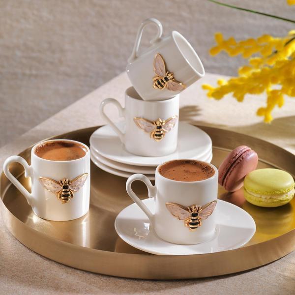 Schafer Zyra 4 Kişilik Kahve Fincan Takımı 8 Parça-Arılı - Image 1