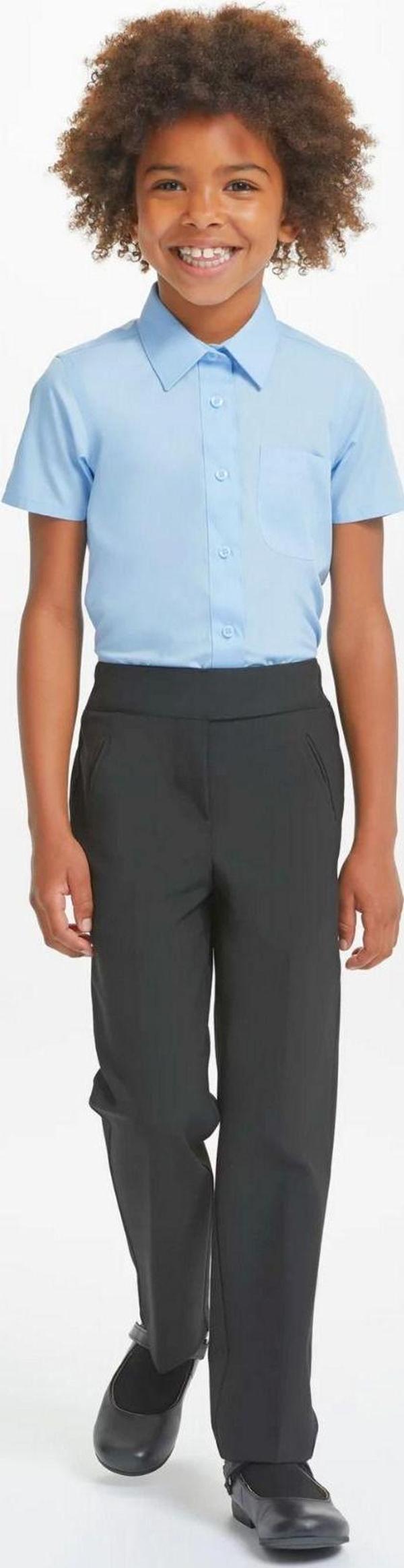 Yakamel Çocuk Füme Likralı Beli Esnek Kaliteli Kumaş Okul Pantolonu - Image 1