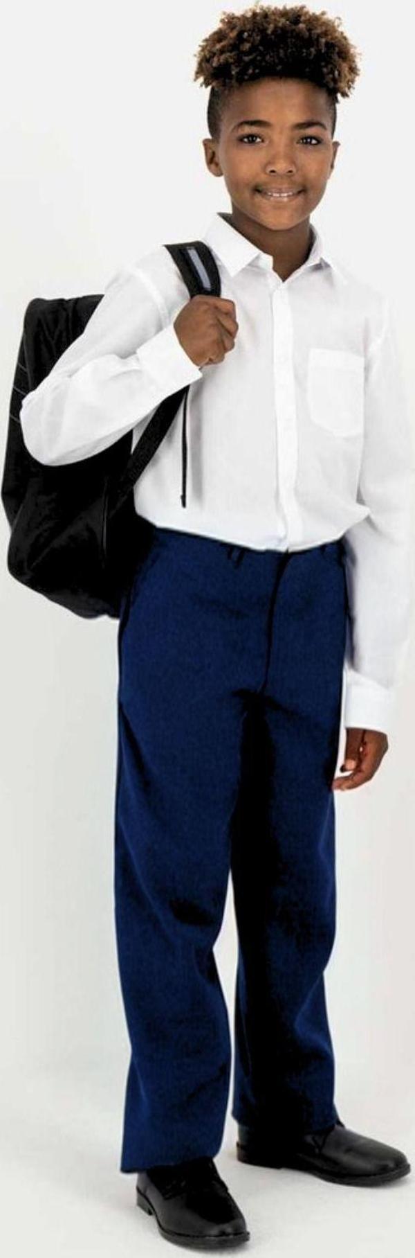 Yakamel Erkek Rahat Esnek Yüksek Bel Eşofman Belli Premium Lacivert Çocuk Okul Pantolonu - Image 1