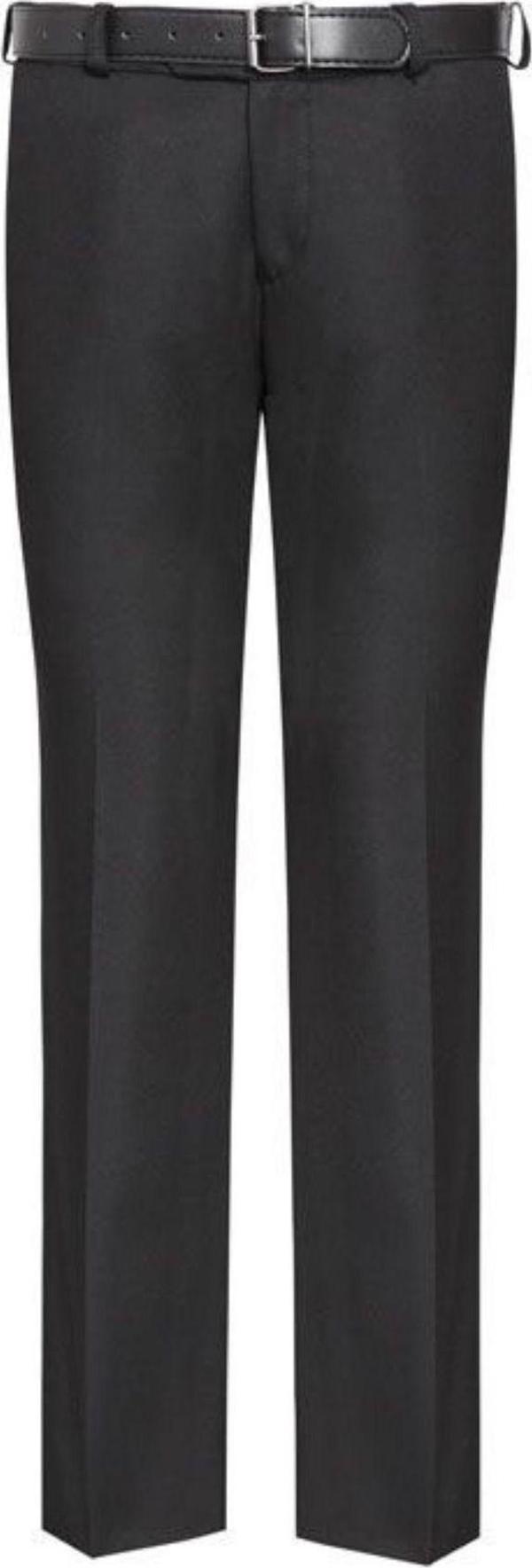 Yakamel Erkek Lise Boy Dokuma Kumaş Regular Yüksek Bel Siyah Okul Pantolonu - Image 1