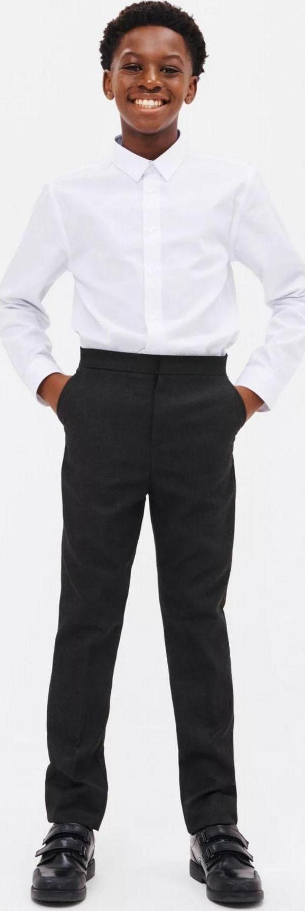 Yakamel Çocuk Füme Likrasız Rahat Kesim Kumaş Okul Pantolonu - Image 1