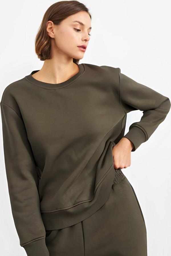 Yakamel Baybayan Bisiklet Yaka Spor Hoodie Sweatshirt - Image 1