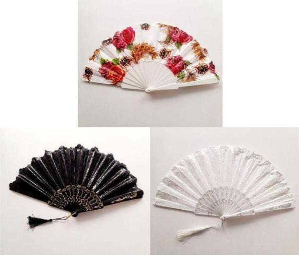 - Şık Doğal Serinletici Desnli Yelpaze 3 Adet - Image 1