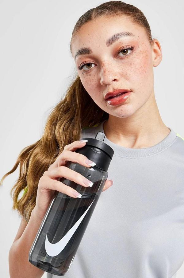 Nike Recharge Straw Pipet Bottle 24 Oz 0,71LT BPA Free BPA içermeyen Pipetli Suluk Siyah - Image 1