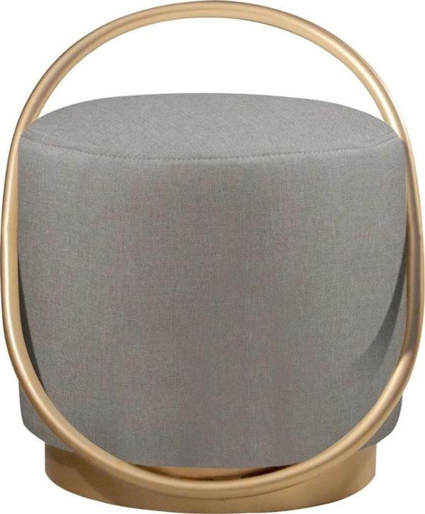  Loop Serisi Puf, Metal Halkalı Puf, Makyaj Oturağı ,Puf Bench Montajsız Oturak Gold Metal Ayaklı - Image 1