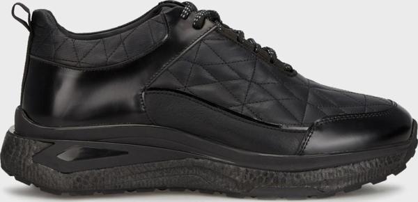 Marcomen Hakiki Deri Kapitoneli Bağcıklı Sneaker Erkek Ayakkabı 15220245S1 SİYAH - Image 1