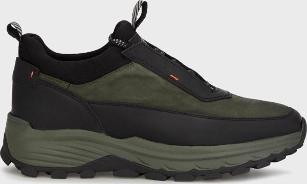 Marcomen Hakiki Deri Kalın Tabanlı Sneaker Erkek Ayakkabı 152203372S6 SİYAH-HAKİ - Image 1