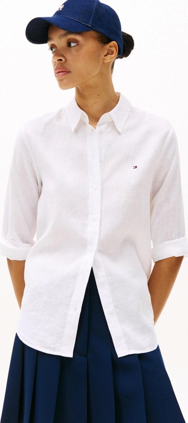 Tommy Hilfiger ESS LINEN RELAXED SHIRT Kadın  Gömlek WW0WW44679YCF - Image 1