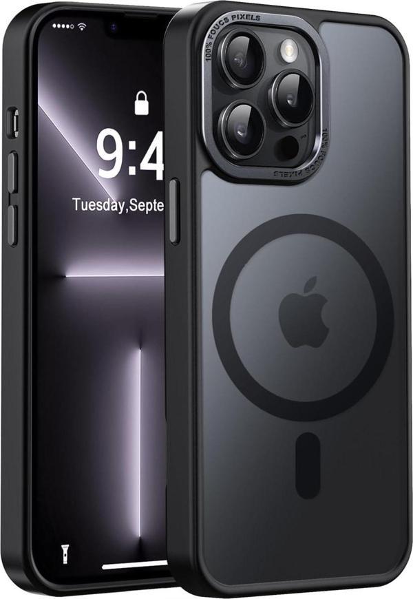 iPhone 13 Pro Uyumlu Kamera Korumalı Magsafe Wireless Şarj Özellikli Mat Silikon Kılıf - Image 1