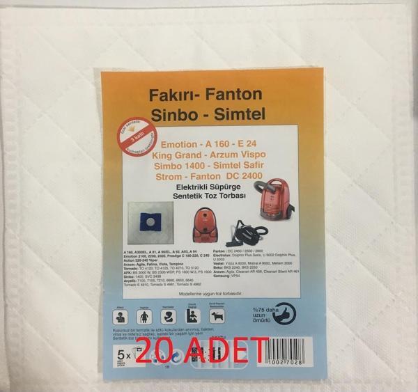 Fantom Dc 2800-2850 Süpürge Bez Toz Torbası (20 Adet) (223211618) - Image 1