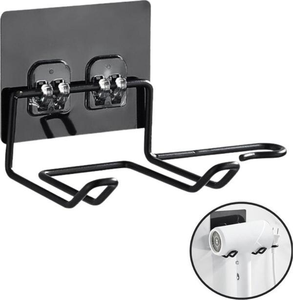 BUFFER® Fön Makine Askısı Siyah Yapışkanlı Fön Makine Tutucu - Image 1